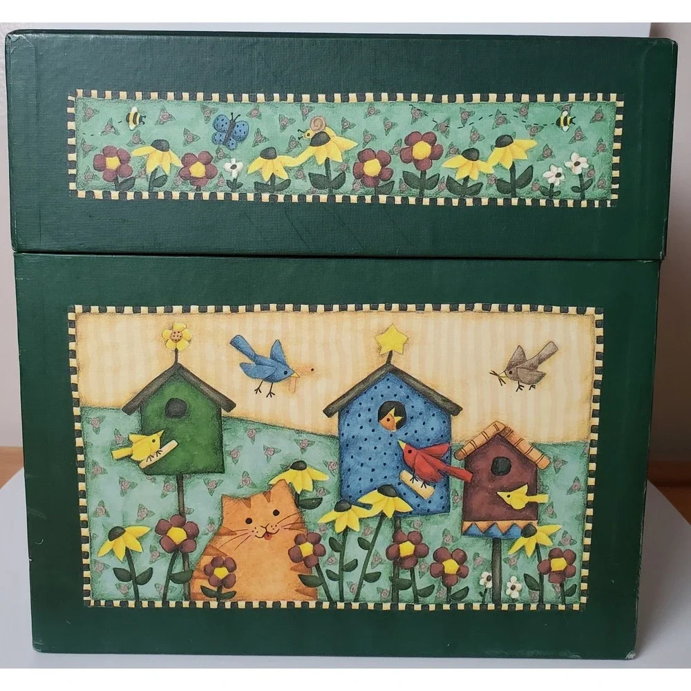 Bob's Boxes Nesting Stacking Birdsong Primitive Set Of 7 Debi Hron‎ Country Cats